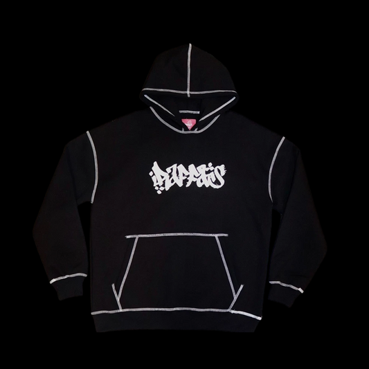 [black] heavyweight 'arabic' hoodie.
