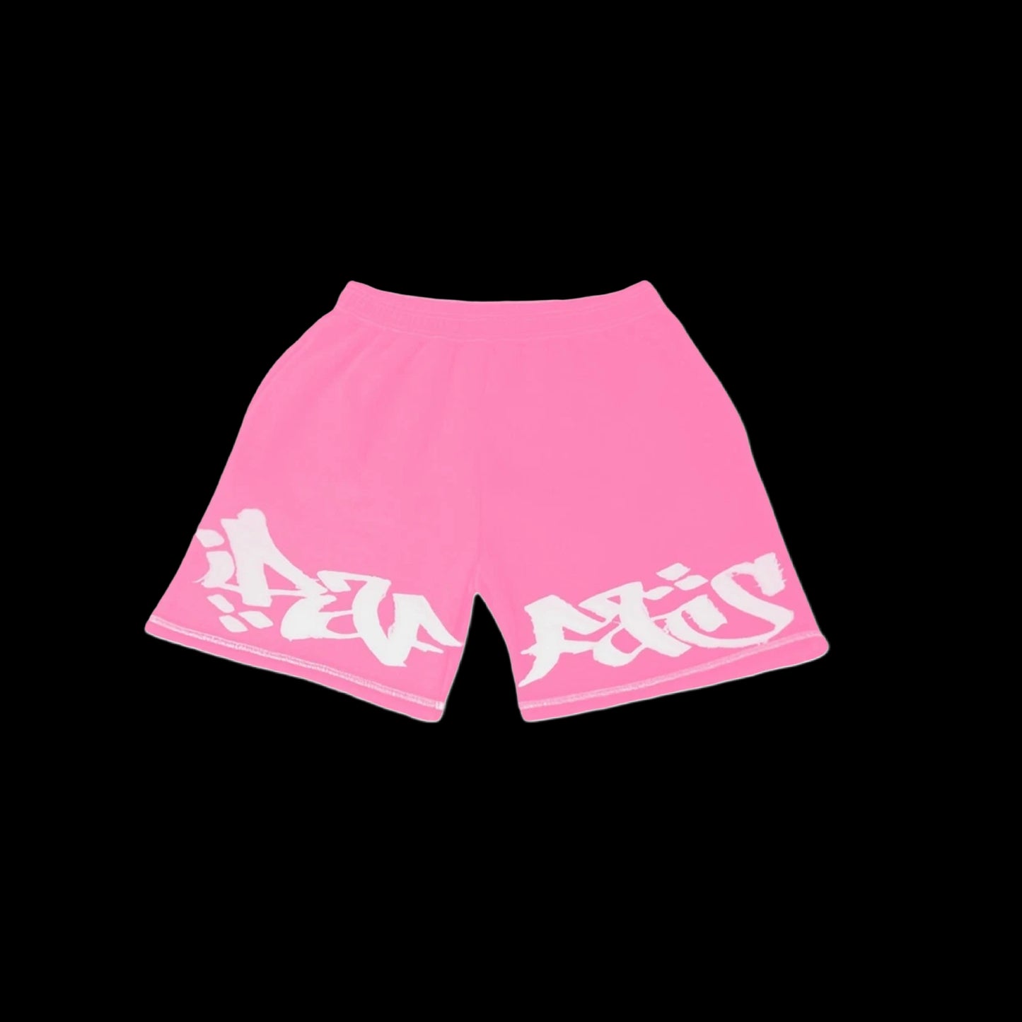 [pink] heavyweight ‘arabic’ shorts.